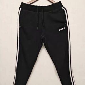 Adidas Kids Black Joggers with White Accents